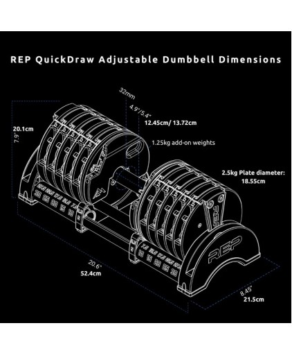 REP Fitness QuickDraw Adjustable Dumbbell (In Pairs) 15KG -30KG