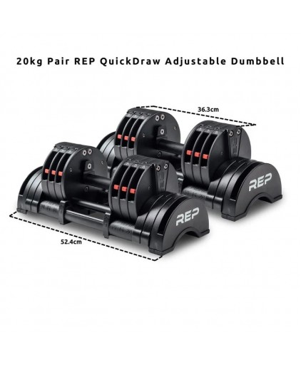REP Fitness QuickDraw Adjustable Dumbbell (In Pairs) 15KG -30KG