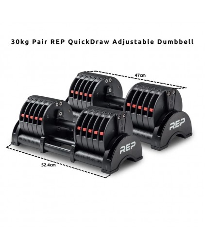 REP Fitness QuickDraw Adjustable Dumbbell (In Pairs) 15KG -30KG