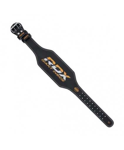 RDX Leather 6" Weightlifting Belt in Black Gold w 3 Months Warranty