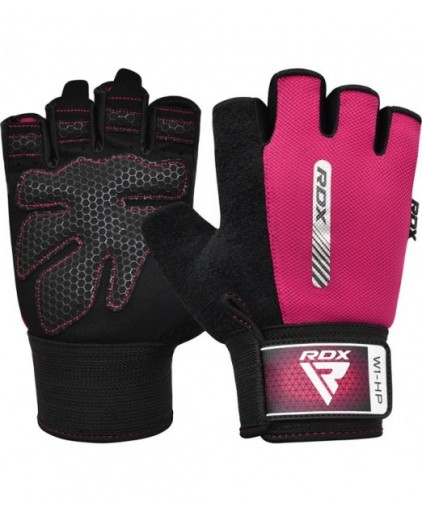 RDX W1 Gym Weighlifting Workout Gloves in Pink