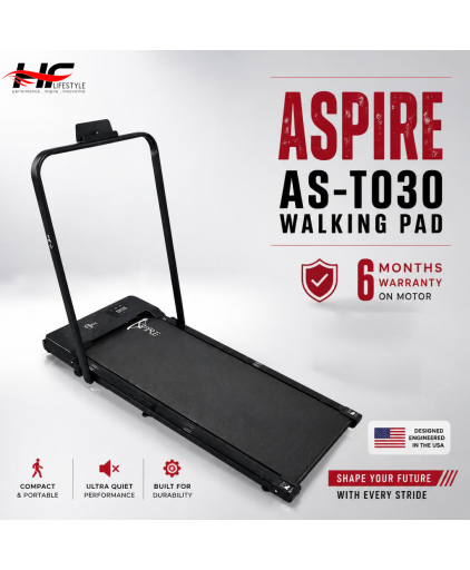 Aspire T030 Walking Pad Treadmill  (With handrail ,Ipad holder, Remote control, 2-level Manual incline )