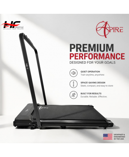 Aspire T030 Walking Pad Treadmill  (With handrail ,Ipad holder, Remote control, 2-level Manual incline )