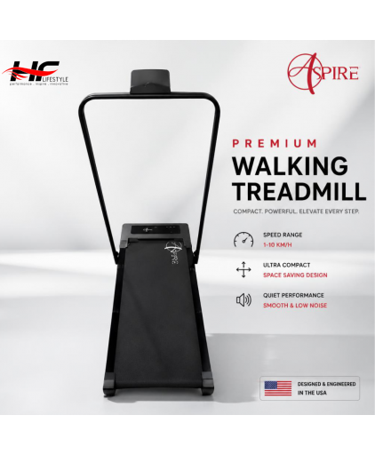 Aspire T030 Walking Pad Treadmill  (With handrail ,Ipad holder, Remote control, 2-level Manual incline )
